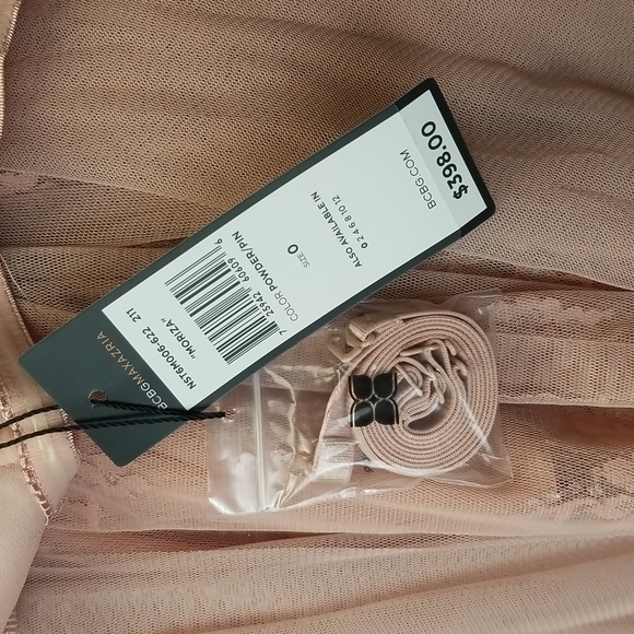 BCBGMaxAzria Strapless Convertible Lace Dress Evening Gown Size 0 NWT - Picture 9 of 10